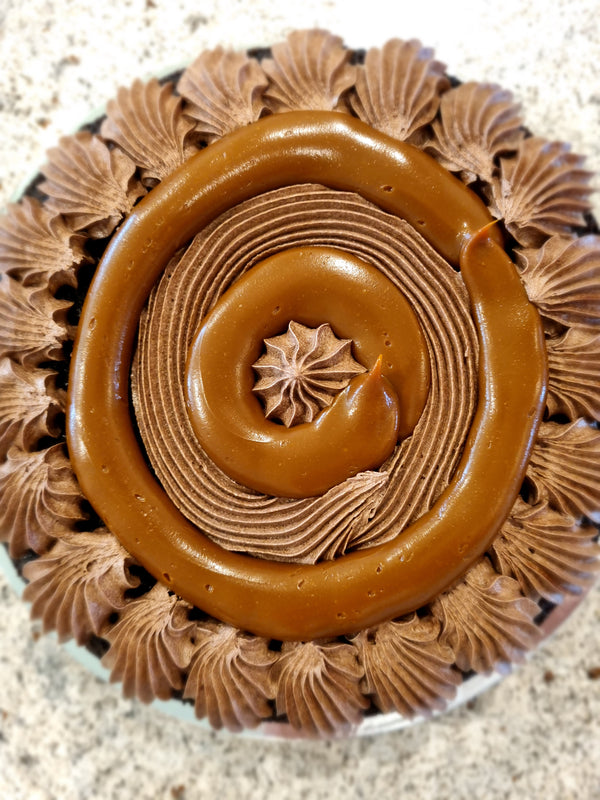 Chocolate & Dulce de Leche Caramel Cake